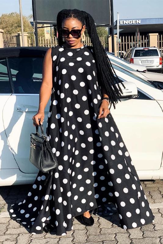 Black and White Polka Dots Maxi Dress – Styles By Tumi