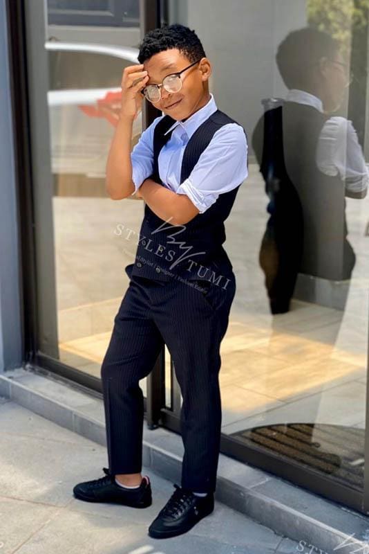 Boys - Double Waisted Strip Suit - Kiddies