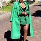 Green melton coat