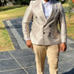 Nude and Gold Mens Suit