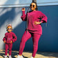 Pleated cashmere knit tracksuit kiddies