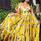 Yellow Mellow Floral Maxi - Dress